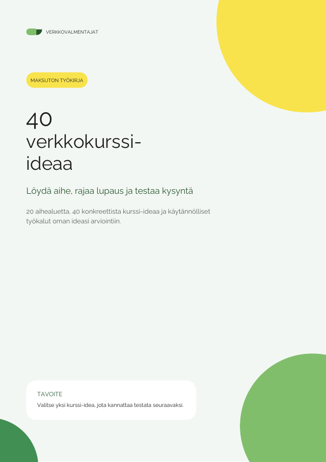 40 verkkokurssi-ideaa -työkirjan kansi